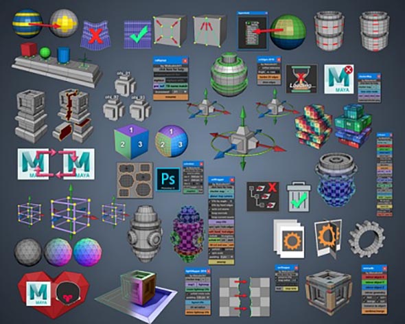 Maya展UV贴图实用脚本合集 Maya Mel Script Mega Pack