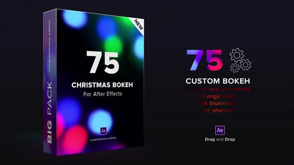 AE模板-75个彩色背景虚化漏光光斑特效动画元素包