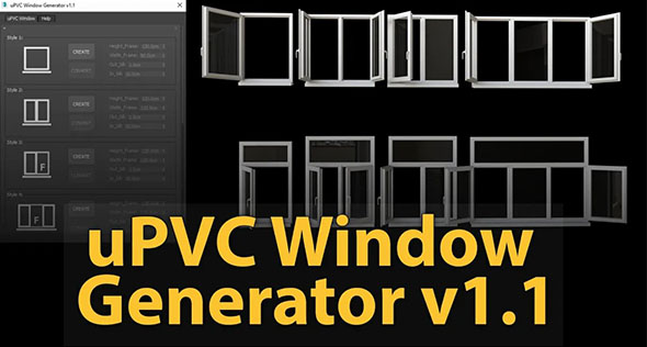3DS MAX窗户生成器插件 uPVC Window Generator v1.1
