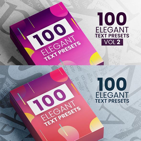 AE预设-两组200个优雅文本出入动画预设 Elegant Text Presets