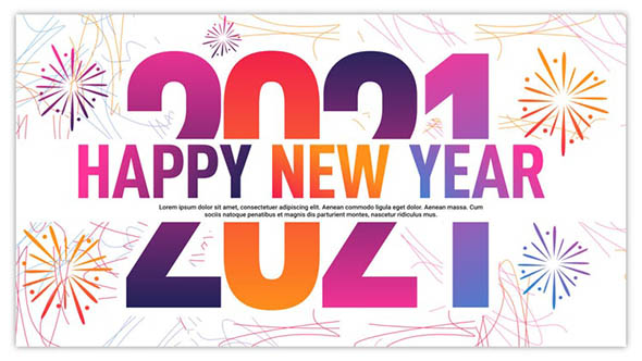 PR模板-2021新年12个全屏标题动画 Modern New Year Typography