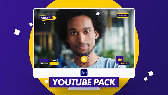 AE模板-55个创意动画文字排版场景网络视频包装动画 X-Youtube Pack