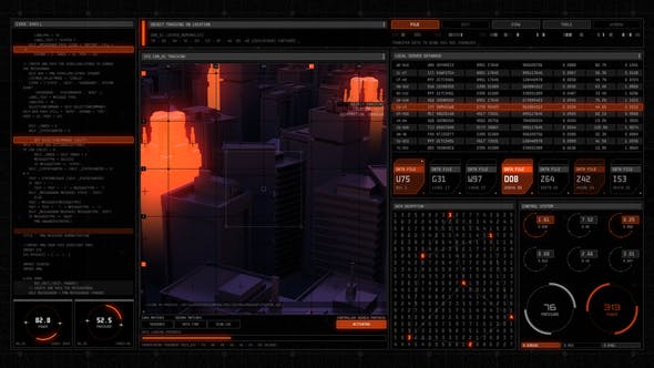 AE模板-科技感HUD人物信息展示UI动画元素
