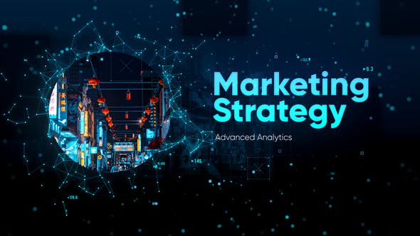 AE模板-智能技术演示蓝色粒子点线连接动画 Smart Tech Presentation