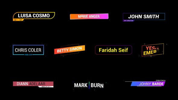 AE模板-10组渐变文字标题字幕条动画 Gradient Lower Thirds