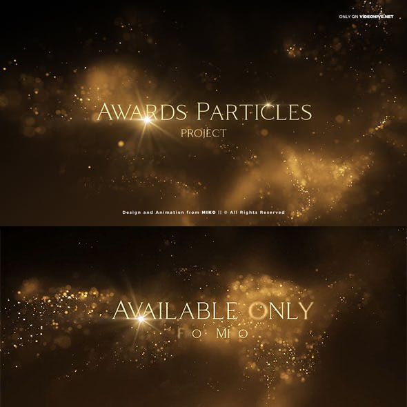 AE模板-梦幻金色粒子背景文字宣传片头V2+背景音乐