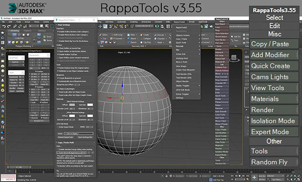 自定义快捷工具栏3DS MAX插件 Rappa Tools V3.56 3ds Max 2010-2026