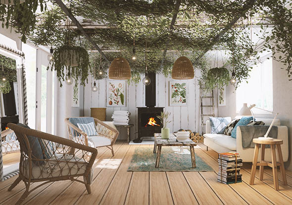 三维图书馆阅览室C4D模型 Reading room Octane Render 3D model