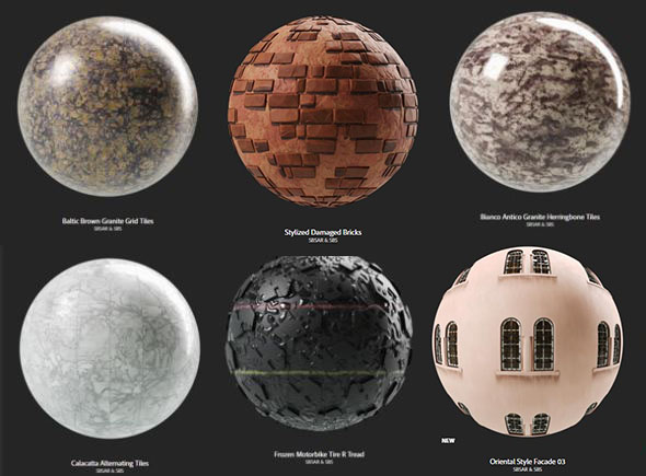 100组大理石瓷砖地砖Substance笔刷材质预设 sbsar文件格式 26