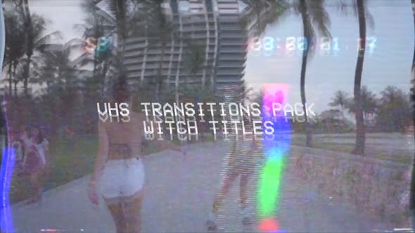 FCPX插件-VHS复古动态故障视频转场预设动画 Transitions Pack: VHS