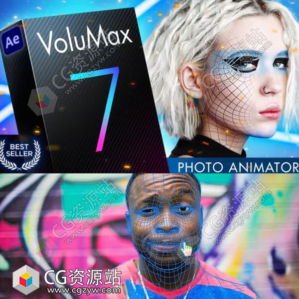 AE模板-高级炫酷风景人像照片转3D摄像机推拉旋转景深动画+使用教程(更新到V7)-图片1