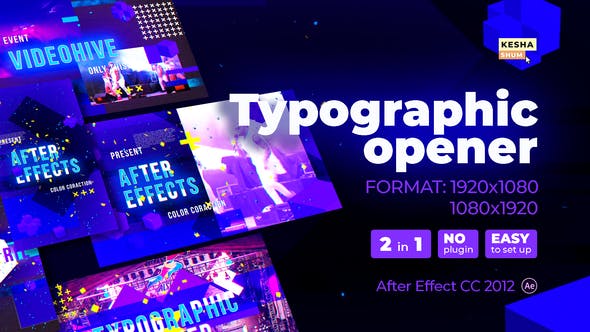 AE模板-三维动感时尚视频介绍包装片头 Typographic Opener