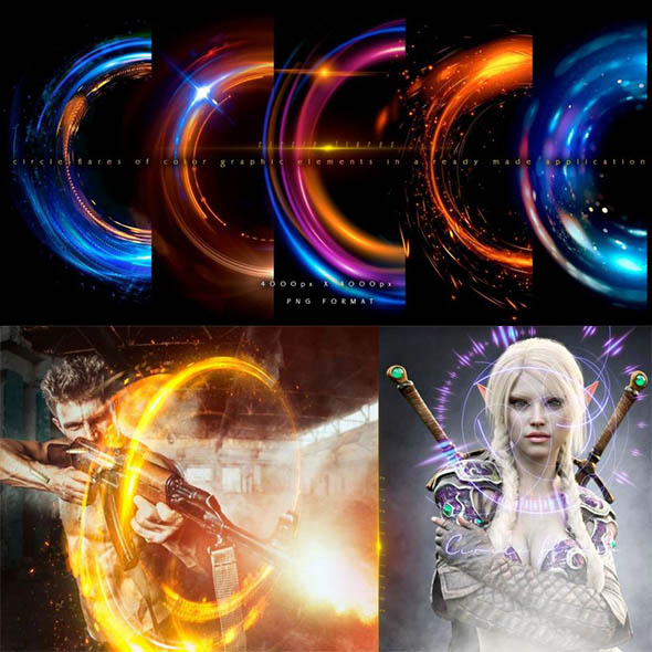 105张多彩耀眼圆形光斑光效特效PNG图片素材-图片1