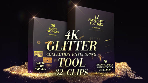 AE模板-4K炫酷闪光粒子消散汇聚特效照片视频片头