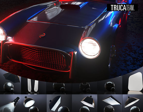 C4D Redshift渲染器HDRI摄影棚舞台灯光产品渲染场景预设-图片1