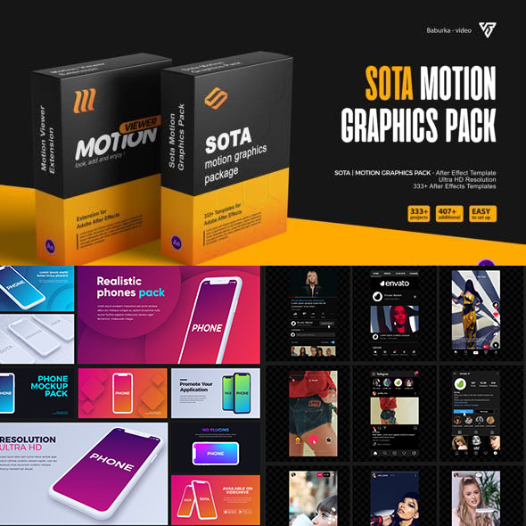 AE脚本-740+时尚图形元素文字标题背景排版动画 破解版-图片1