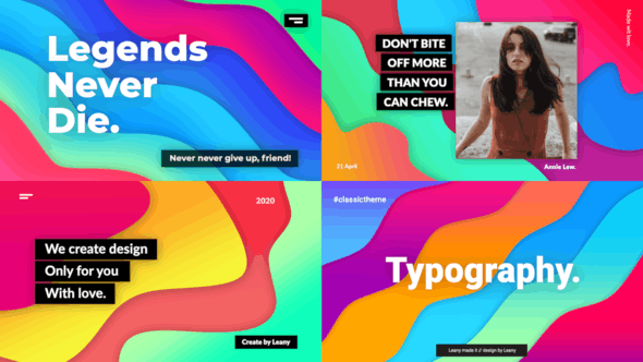 PR模板-彩色图形时尚文字排版背景片头