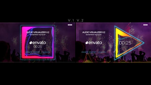 AE模板-图形音乐波形可视化动画 Audio Visulizer v2