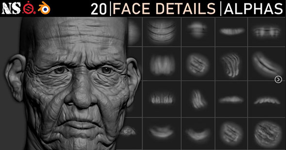 20组面部细节深度纹理贴图