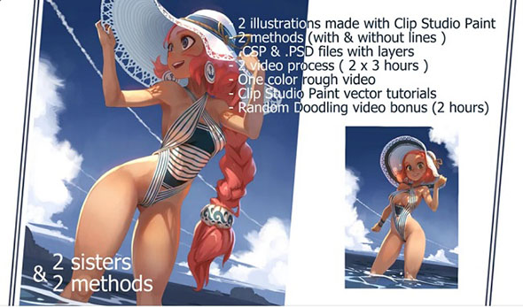 可爱女孩卡通角色数字绘画全流程视频教程-图片1