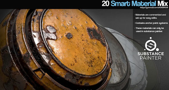 20个Substance Painter智能混合材质预设