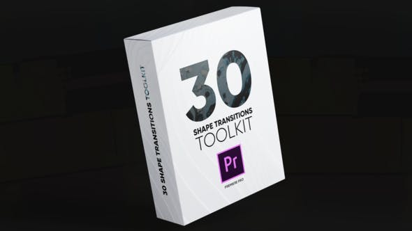 PR模板-30个条形图圆圈2D图形转场动画工具包