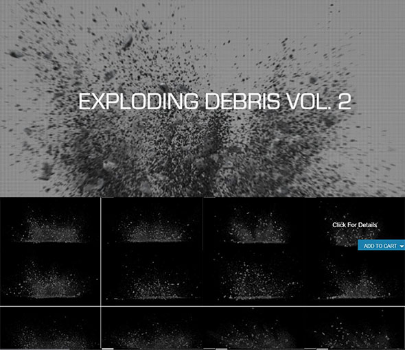 20组2K地面爆炸混凝土碎屑元素特效合成视频素材