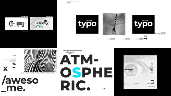 AE模板-创意大气vlog视频文字图形排版图片开场