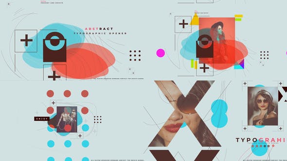 AE模板-现代促销创意抽象图形排版文字宣传片头