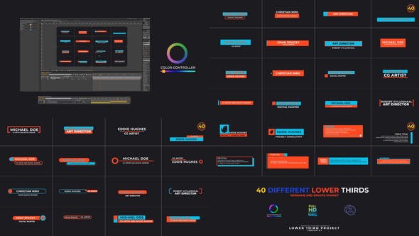 AE模板-40组文字标题排版字幕条动画 Create Lower Thirds