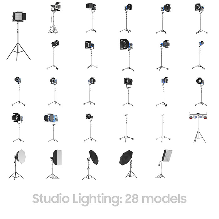 63工作室舞台剧院电影院灯光3D模型集合-图片2