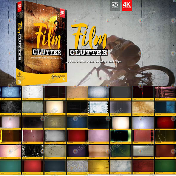 208组4K复古胶片闪烁噪点杂波镜头叠加高清视频素材 BB 10-图片1