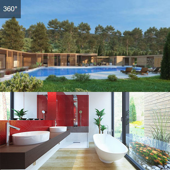 室内外设施厨房客厅浴室儿童房浴室游泳池3D模型 Archexteriors vol. 27