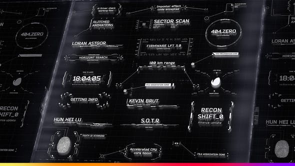 AE模板-科技感HUD呼出指示线标注文字标题动画  Titles and Call-Outs Pack