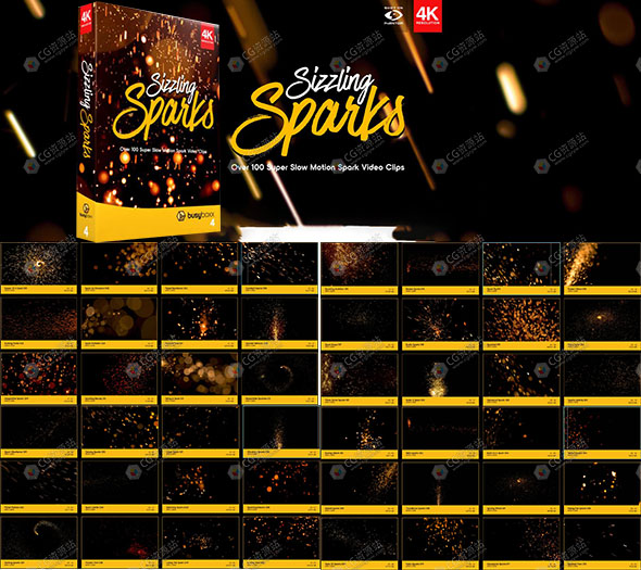 100组4K火光火花背景特效合成高清视频素材 BB 04-图片1