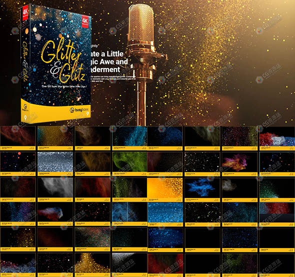 104组4K闪烁多彩粒子慢动作转场背景特效合成高清视频素材 BB 09-图片1