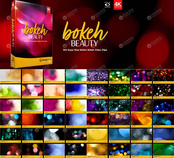 263组4K多彩光点光晕散景转场背景慢动作高清视频素材-图片1