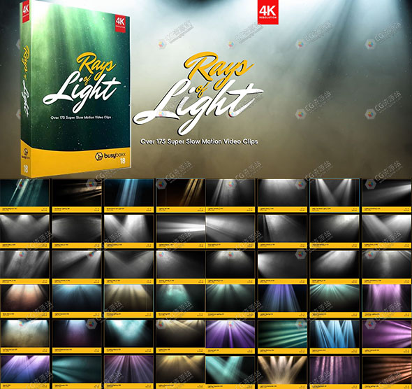 176组4K光芒光耀体积光特效合成高清视频素材 BB18-图片1