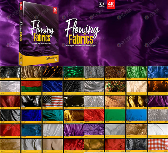 128组4K丝绸织物漂浮流动背景高清视频素材 BB19-图片1