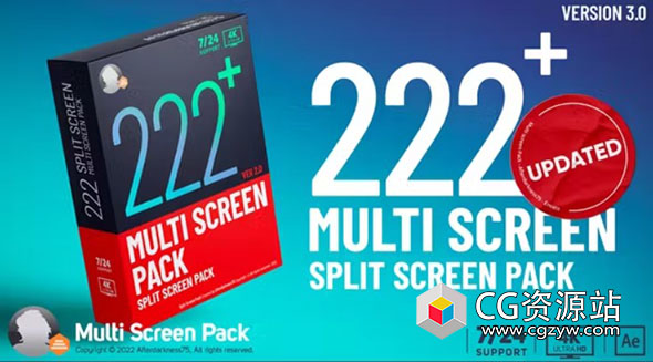 AE模板-222种多场景视频分屏网格组合宣传片头 Multi Screen Pack V3