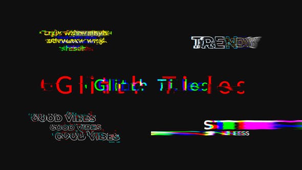 AE模板-20种独特故障标题文字动画 Glitch Titles