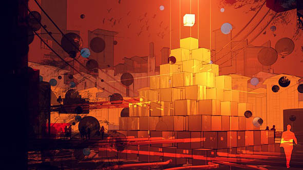 C4D/PS反乌托邦城市概念设计实例制作视频教程+中英文字幕