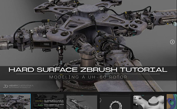 ZBrush制作直升机螺旋桨硬表面建模视频教程