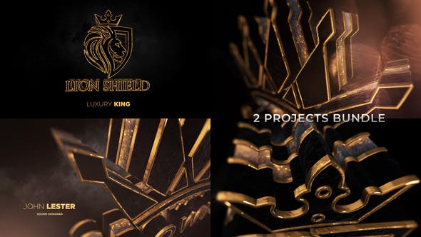 AE模板-E3D大气金黑色奢华史诗Logo动画 Gold Black Luxury And Epic Logo Reveal
