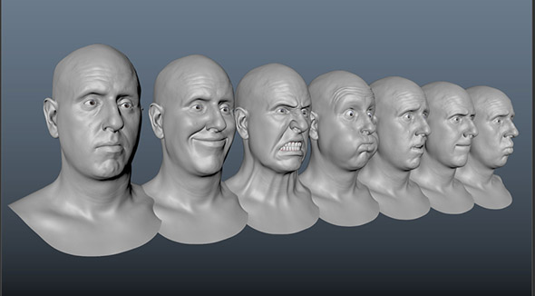 Maya角色面部表情造型运动动画视频教程