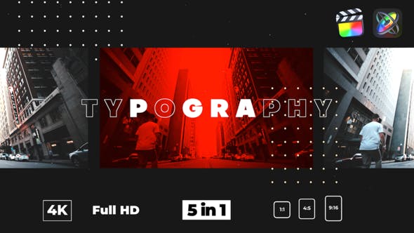 FCPX模板-时尚动感小故障视频宣传片头 Typography Glitch Opener