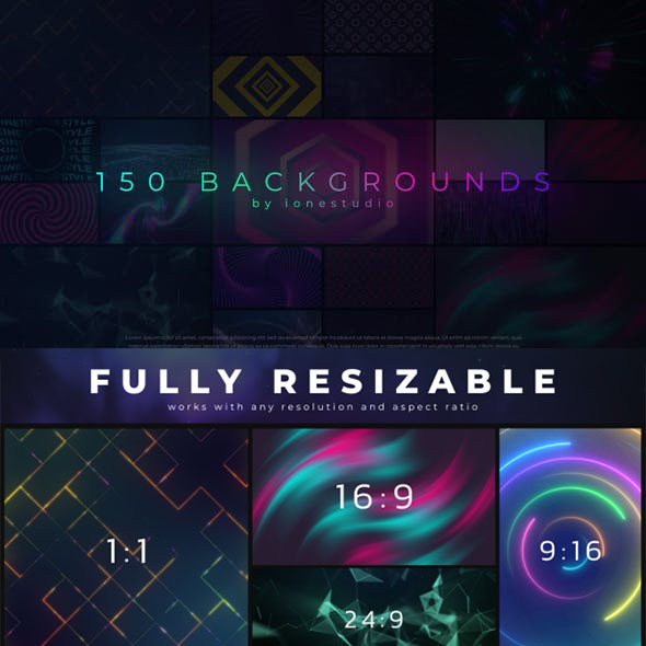 AE模板-150组时尚多彩渐变抽象无缝循环背景动画