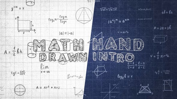 AE模板-数学手绘图简介几何公式图形元素动画 Math Hand Draw Intro