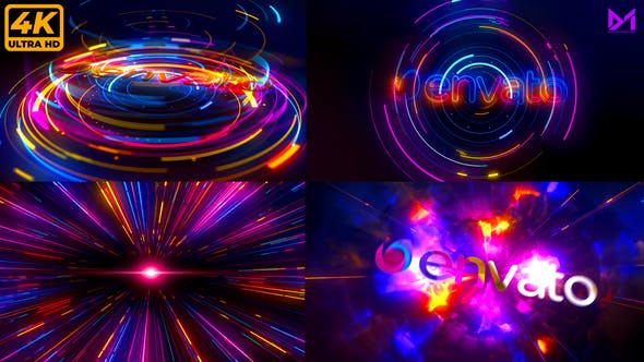 AE模板-科技感冲击波发光线描logo开场动画 Hi-Tech Logo Reveal