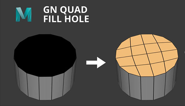 多边形封孔Maya插件 GN Quad Fill Hole v4.18